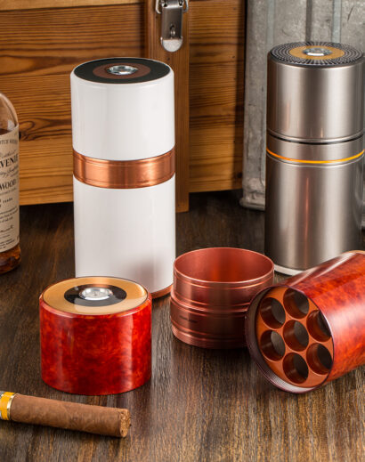 BURL CYLINDER HUMIDOR