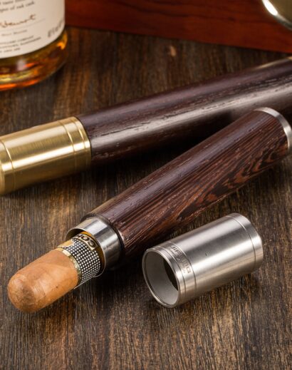 WOOD FINISH CIGAR TUBE